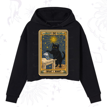 Purplehecate I Do What I Want Cats Crop Hoodie