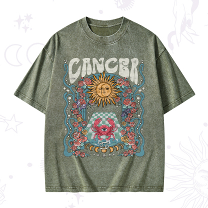 Purplehecate Cancer Spirit Zodiac Washed T-Shirt