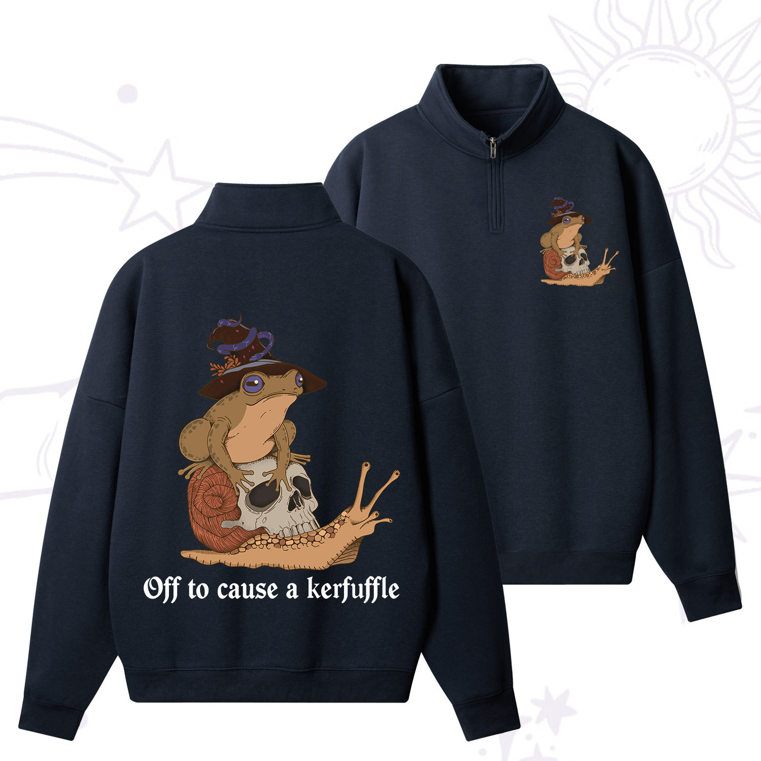 Purplehecate Off To Cause A Kerfuffle Zip Fleece Sweatshirt