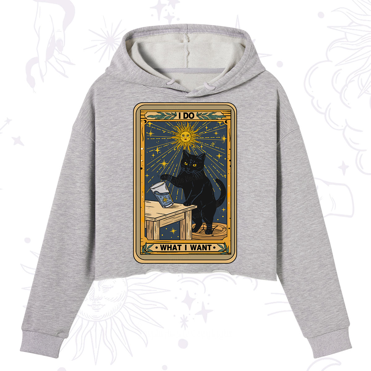 Purplehecate I Do What I Want Cats Crop Hoodie