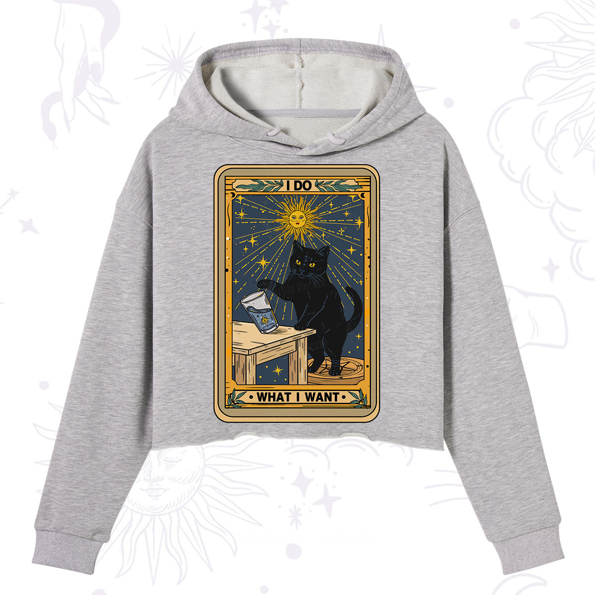 Purplehecate I Do What I Want Cats Crop Hoodie