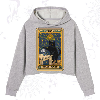 Purplehecate I Do What I Want Cats Crop Hoodie