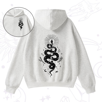 Purplehecate Mystical Moon Phases Snake Fleece Hoodie Suit