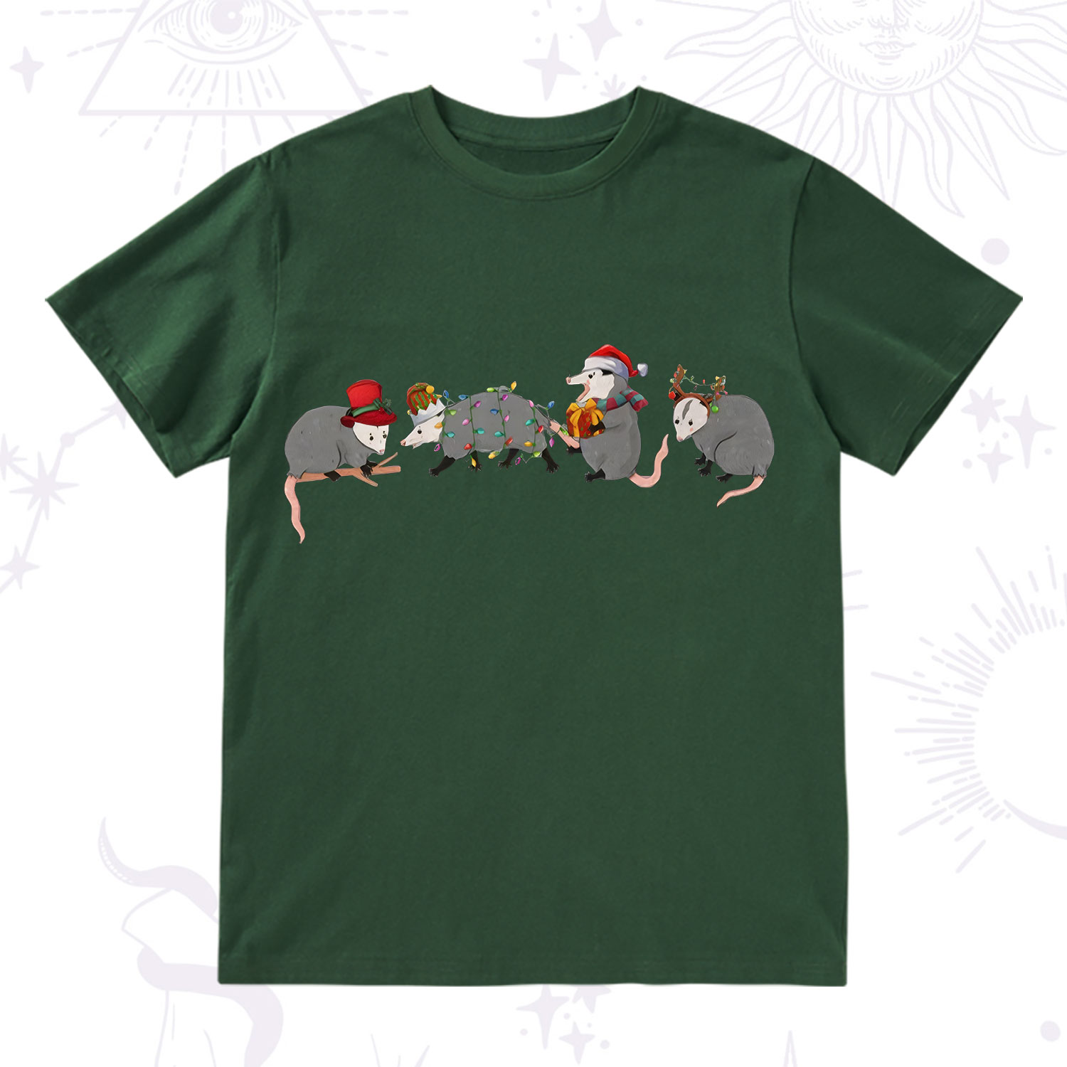 Purplehecate Opossum Christmas T-Shirt