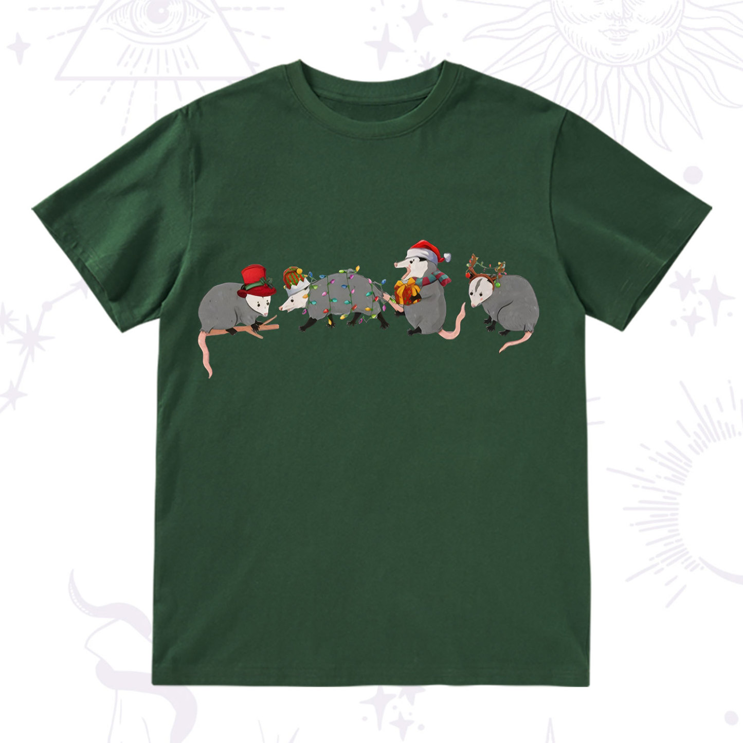Purplehecate Opossum Christmas T-Shirt