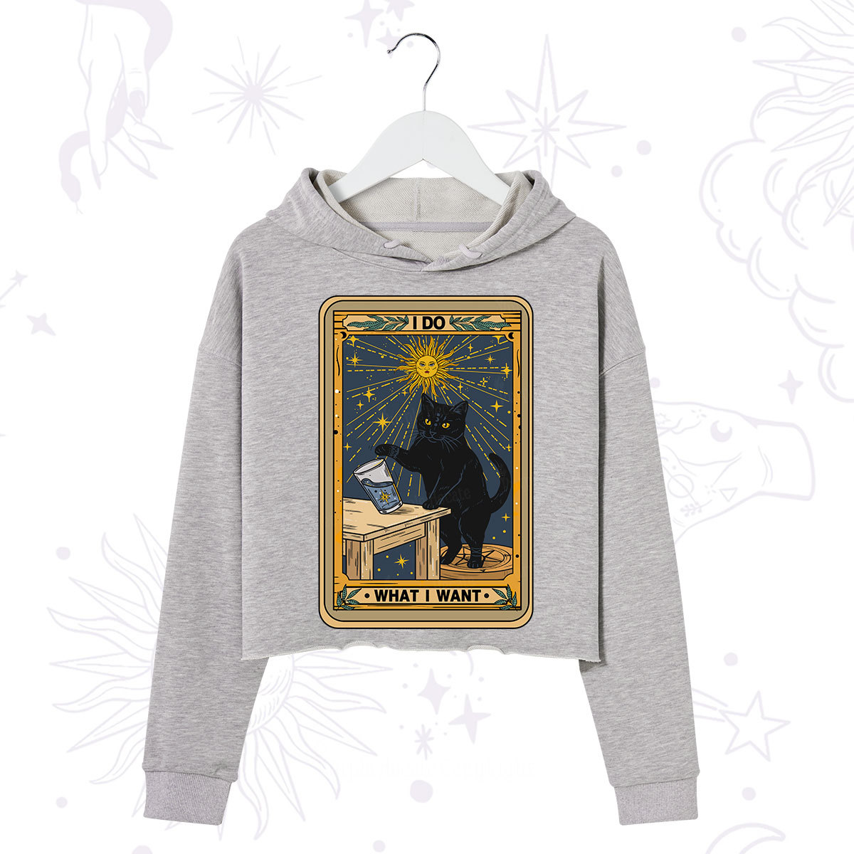 Purplehecate I Do What I Want Cats Crop Hoodie