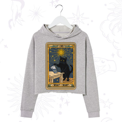 Purplehecate I Do What I Want Cats Crop Hoodie