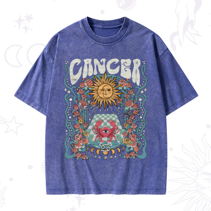Purplehecate Cancer Spirit Zodiac Washed T-Shirt