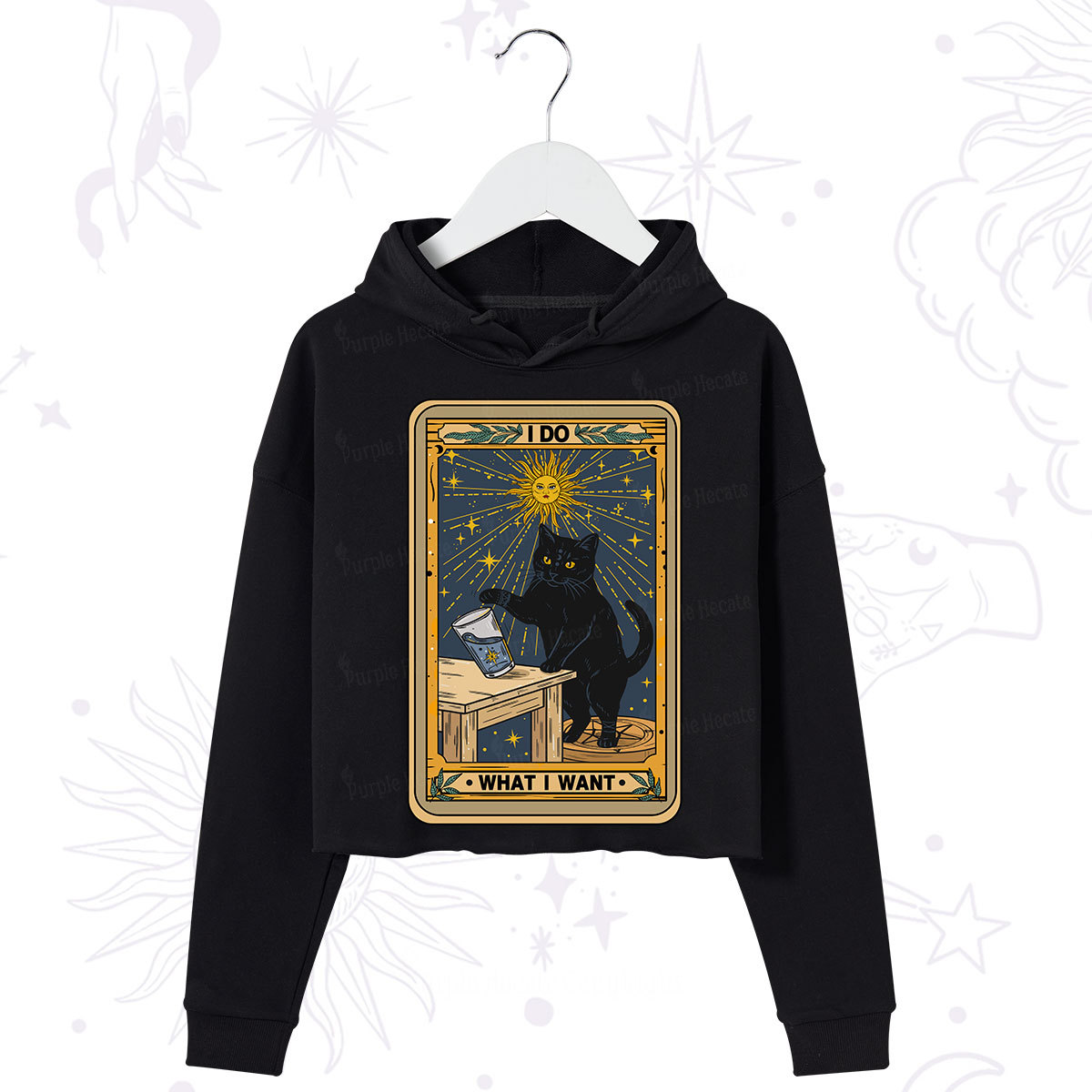 Purplehecate I Do What I Want Cats Crop Hoodie