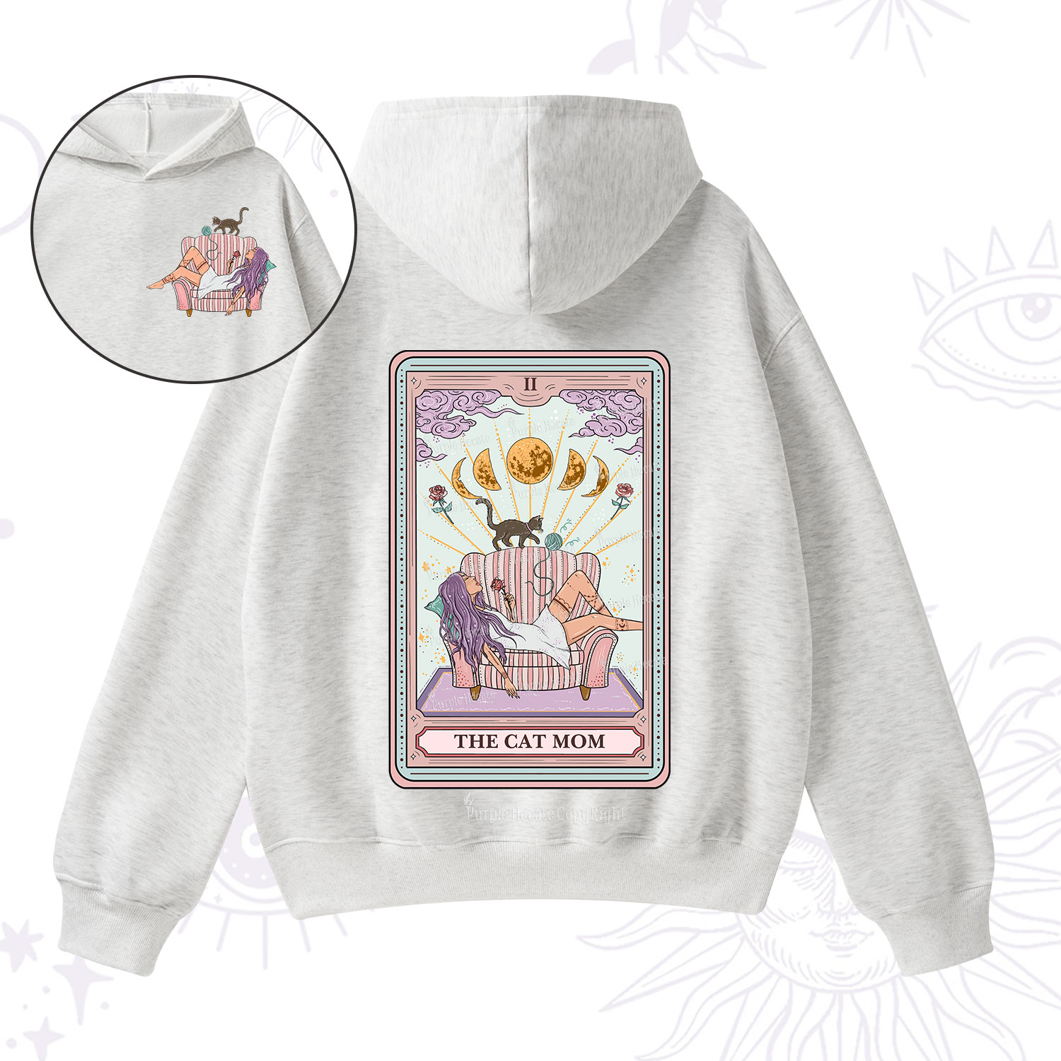 Purplehecate The Cat Mom Tarot Fleece Hoodie Suit