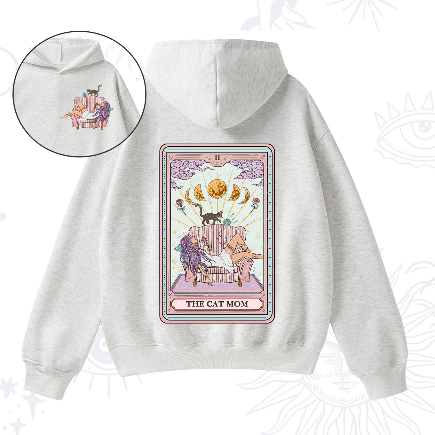 Purplehecate The Cat Mom Tarot Fleece Hoodie Suit