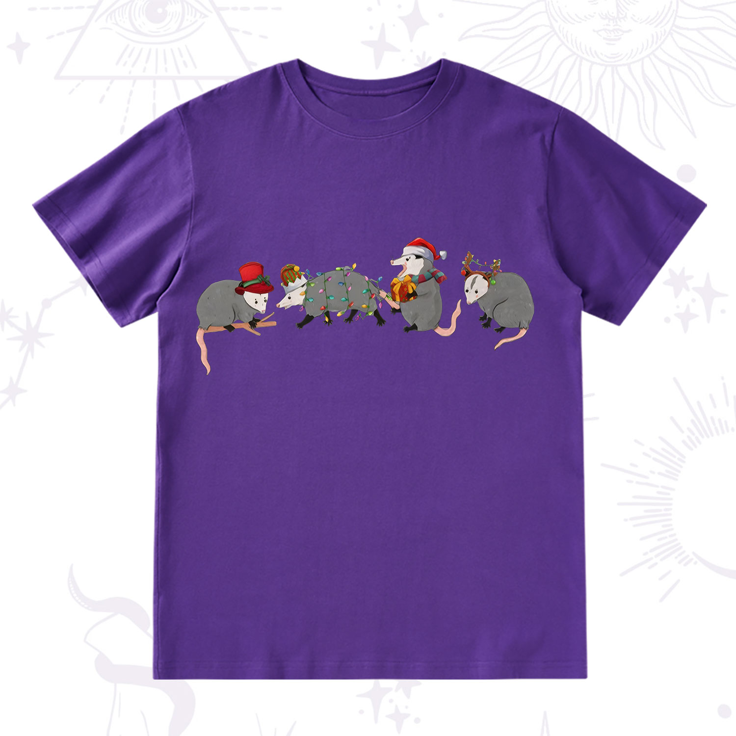 Purplehecate Opossum Christmas T-Shirt
