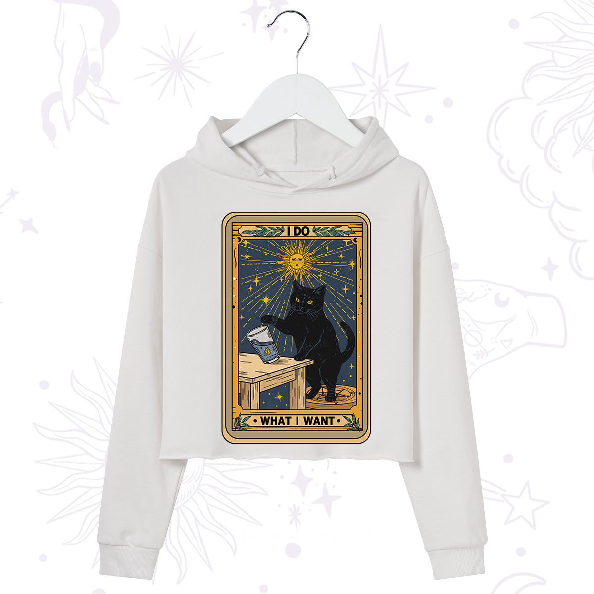 Purplehecate I Do What I Want Cats Crop Hoodie