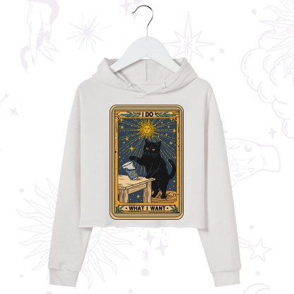 Purplehecate I Do What I Want Cats Crop Hoodie