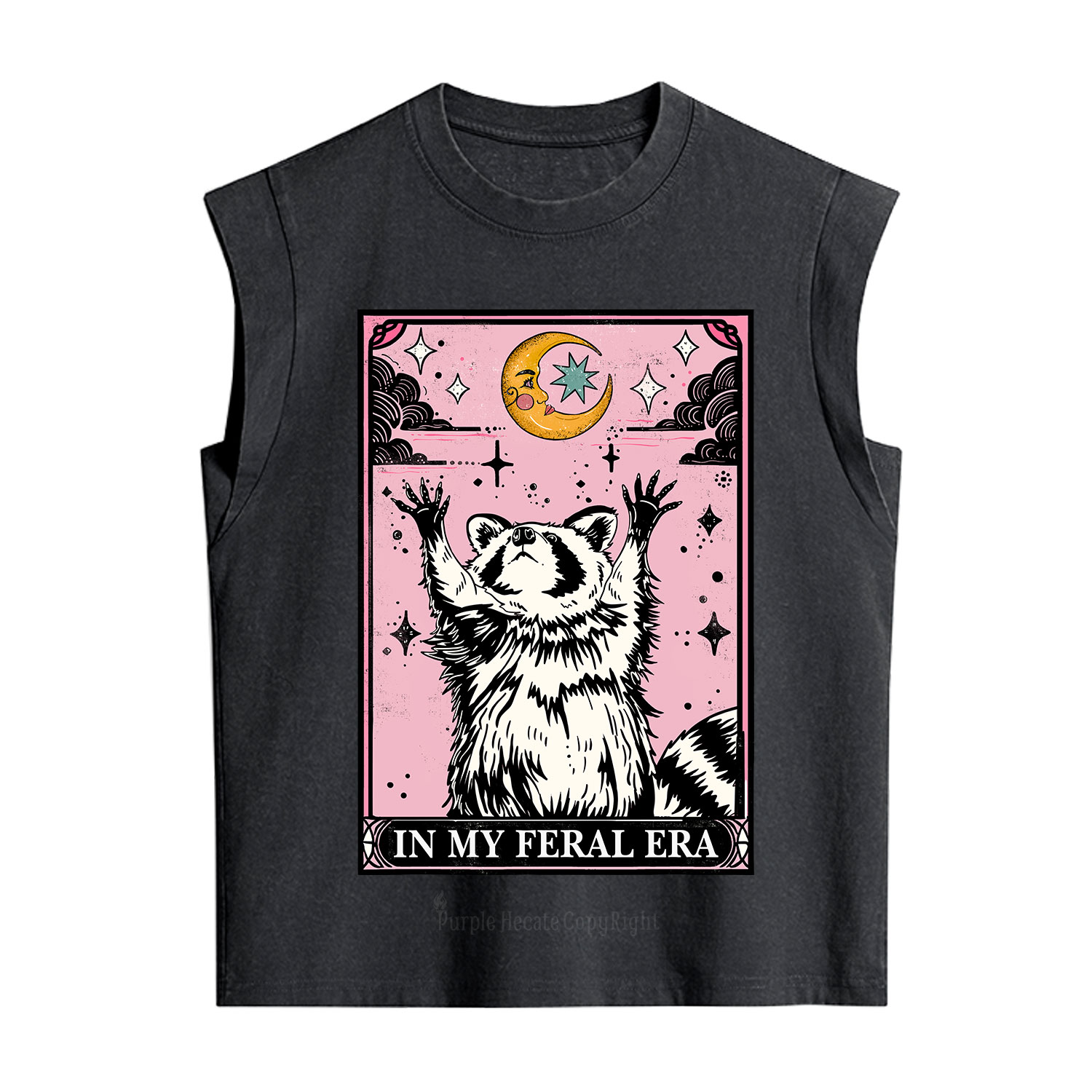 Purplehecate The In My Feral Era Tarot Raccoon Vintage Washed Tank