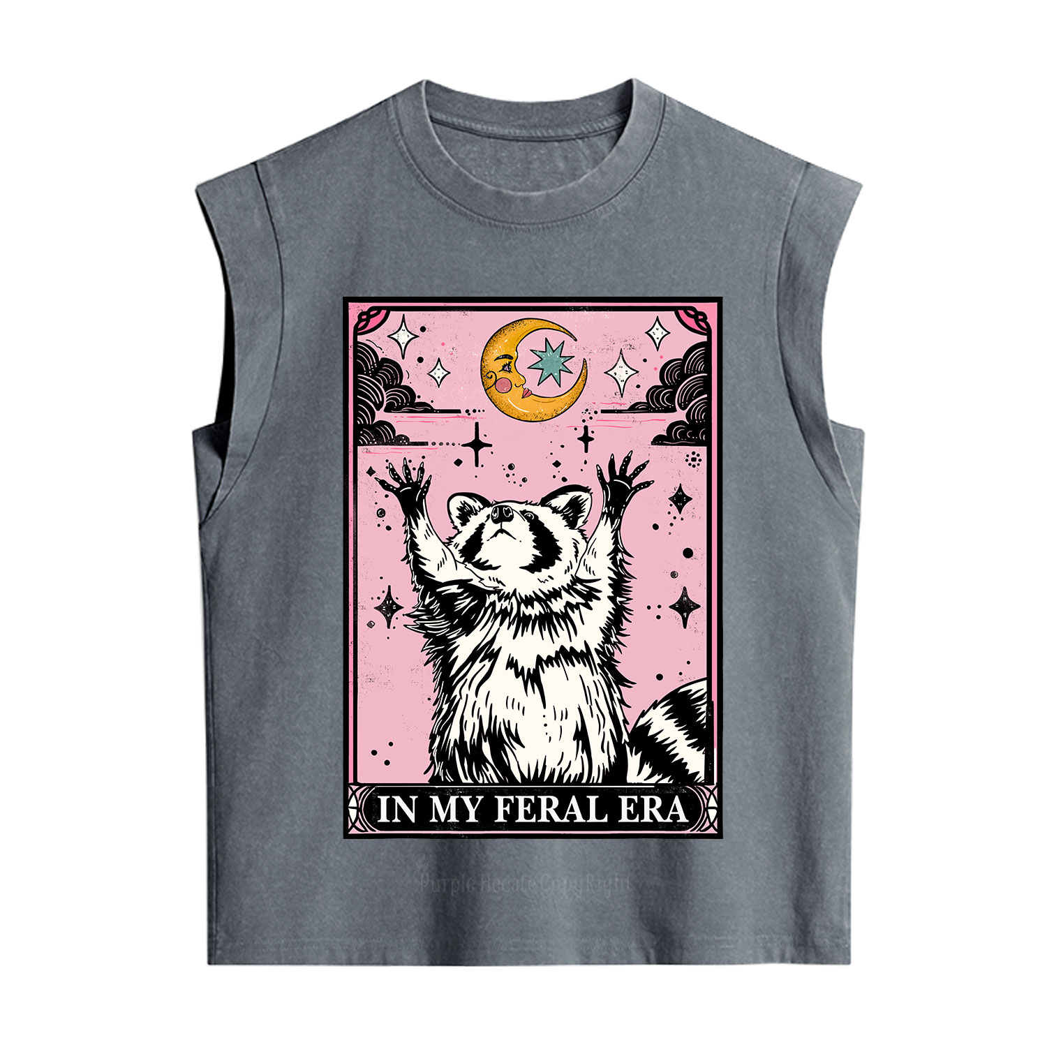 Purplehecate The In My Feral Era Tarot Raccoon Vintage Washed Tank
