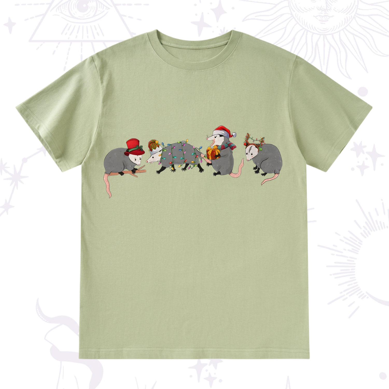 Purplehecate Opossum Christmas T-Shirt