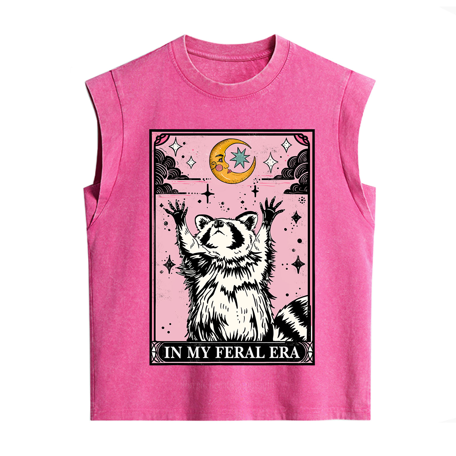 Purplehecate The In My Feral Era Tarot Raccoon Vintage Washed Tank