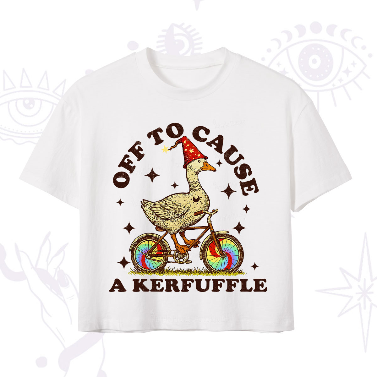 Purplehecate Off to Cause a Kerfuffle Goose Crop T-Shirt