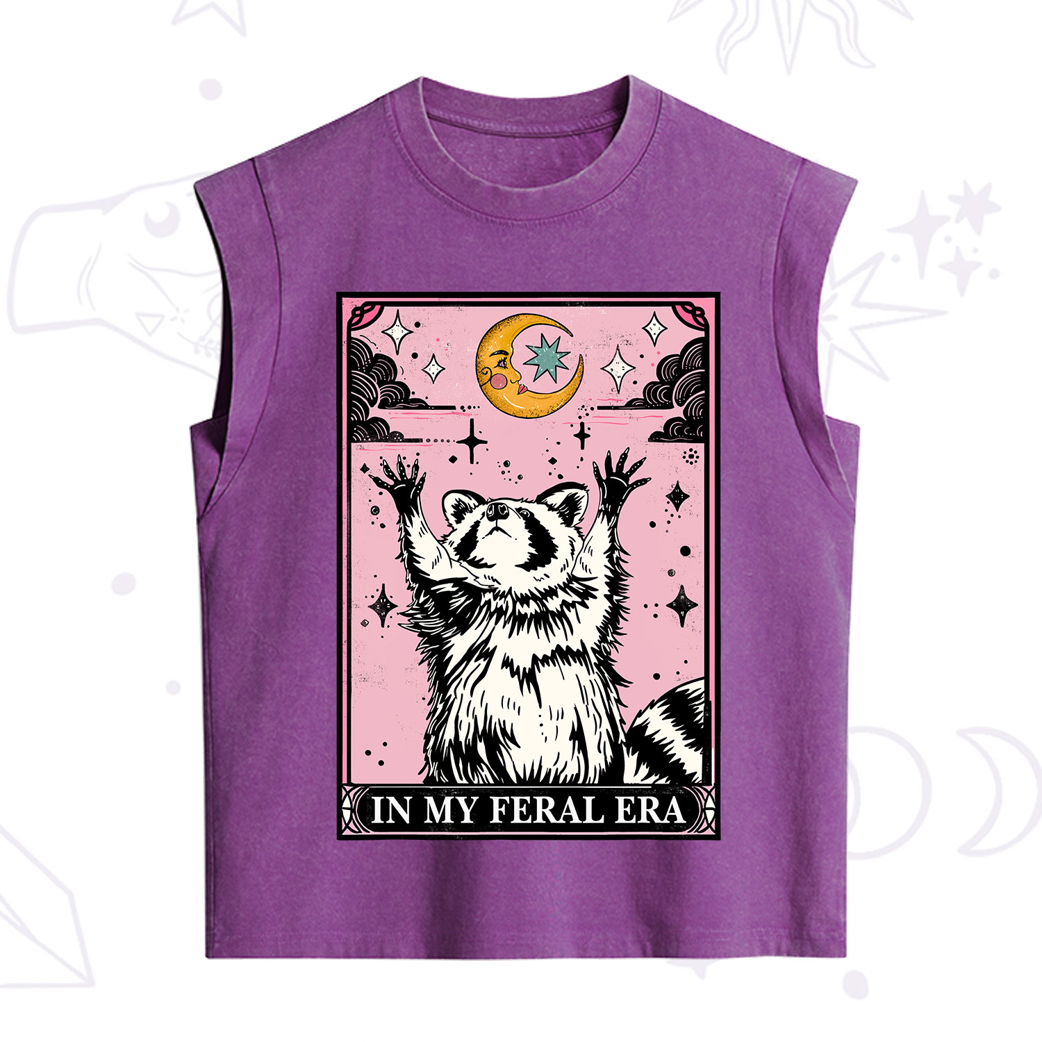 Purplehecate The In My Feral Era Tarot Raccoon Vintage Washed Tank