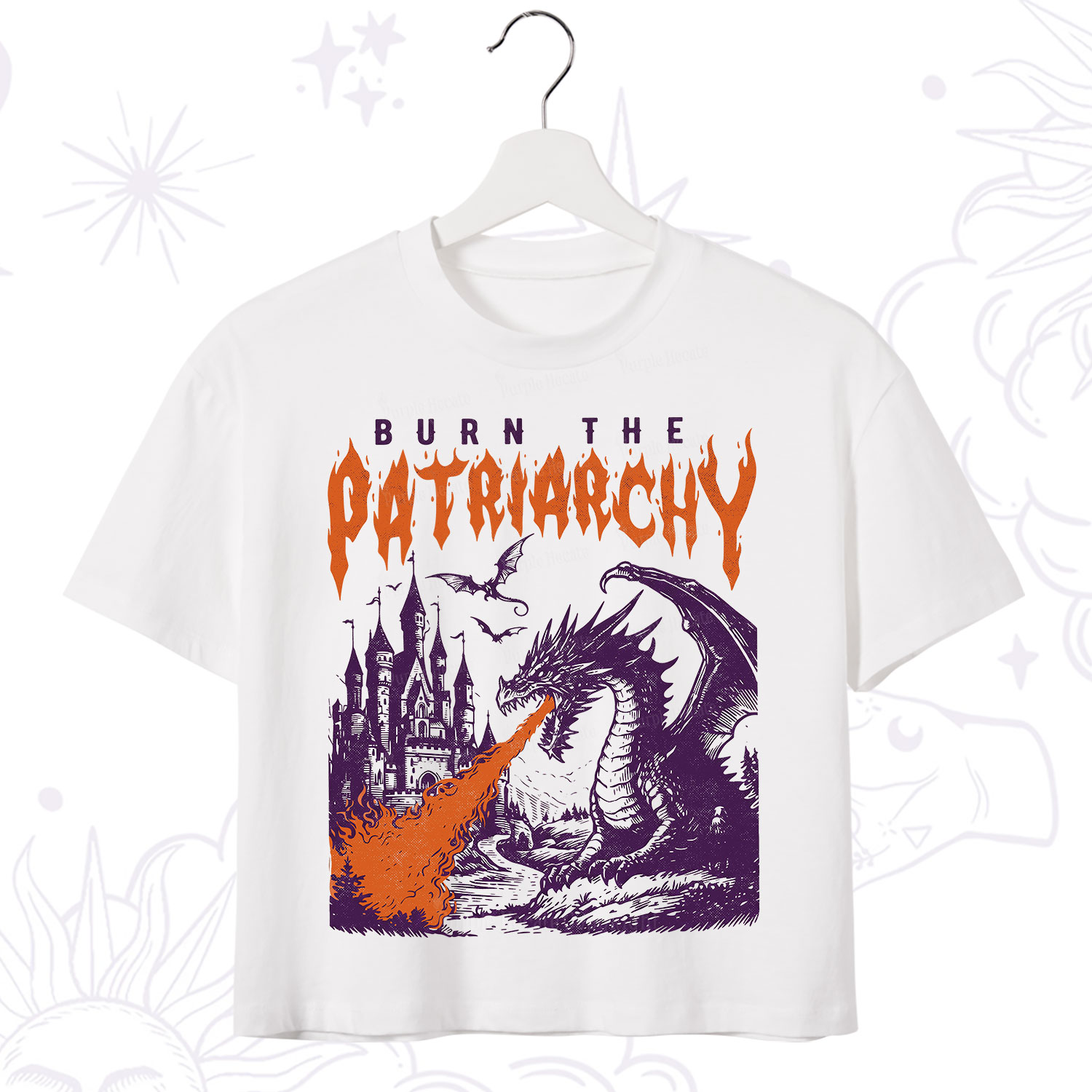 Purplehecate Burn the Patriarchy Dragon Crop T-Shirt