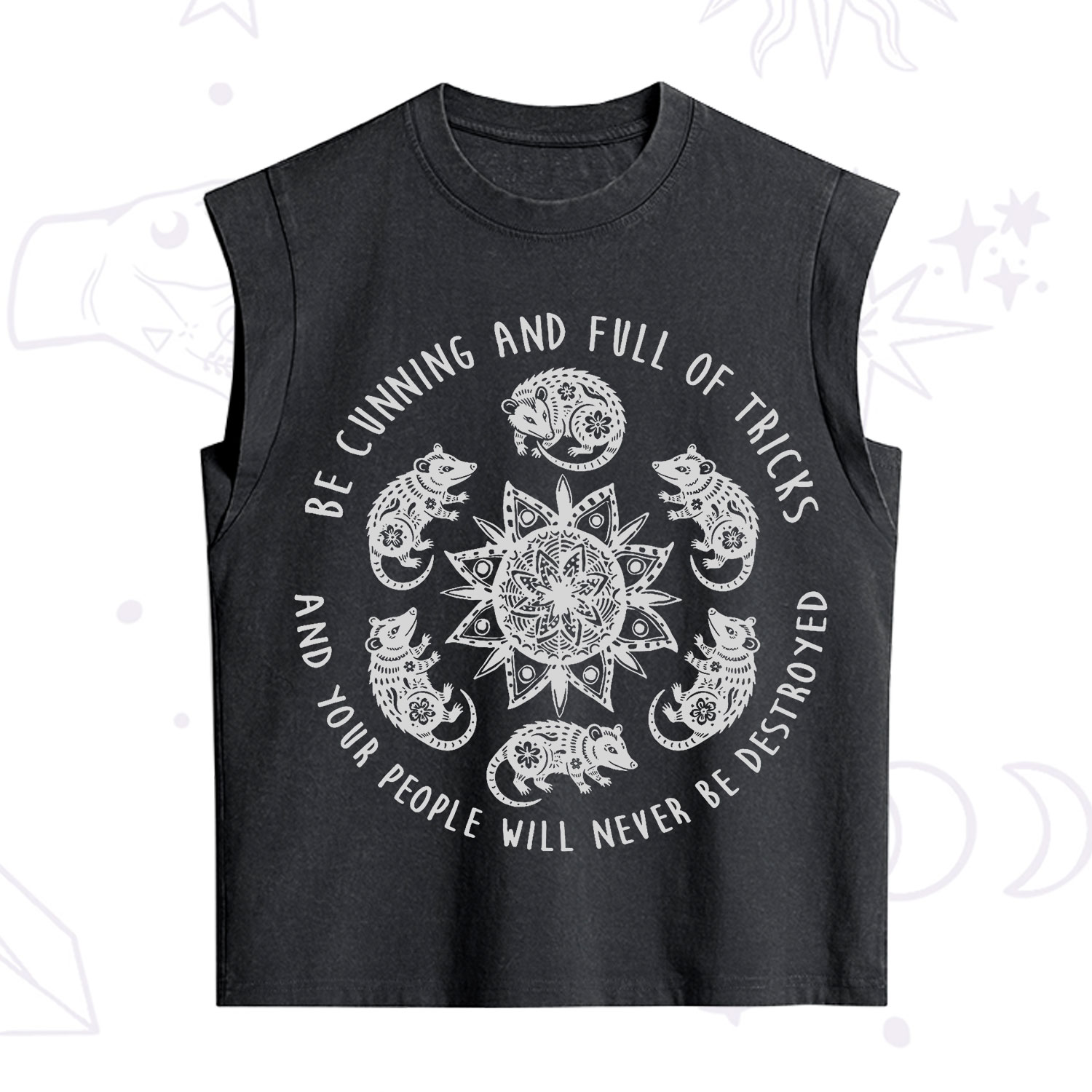 Purplehecate Cunning Possum Protection Spell Vintage Washed Tank