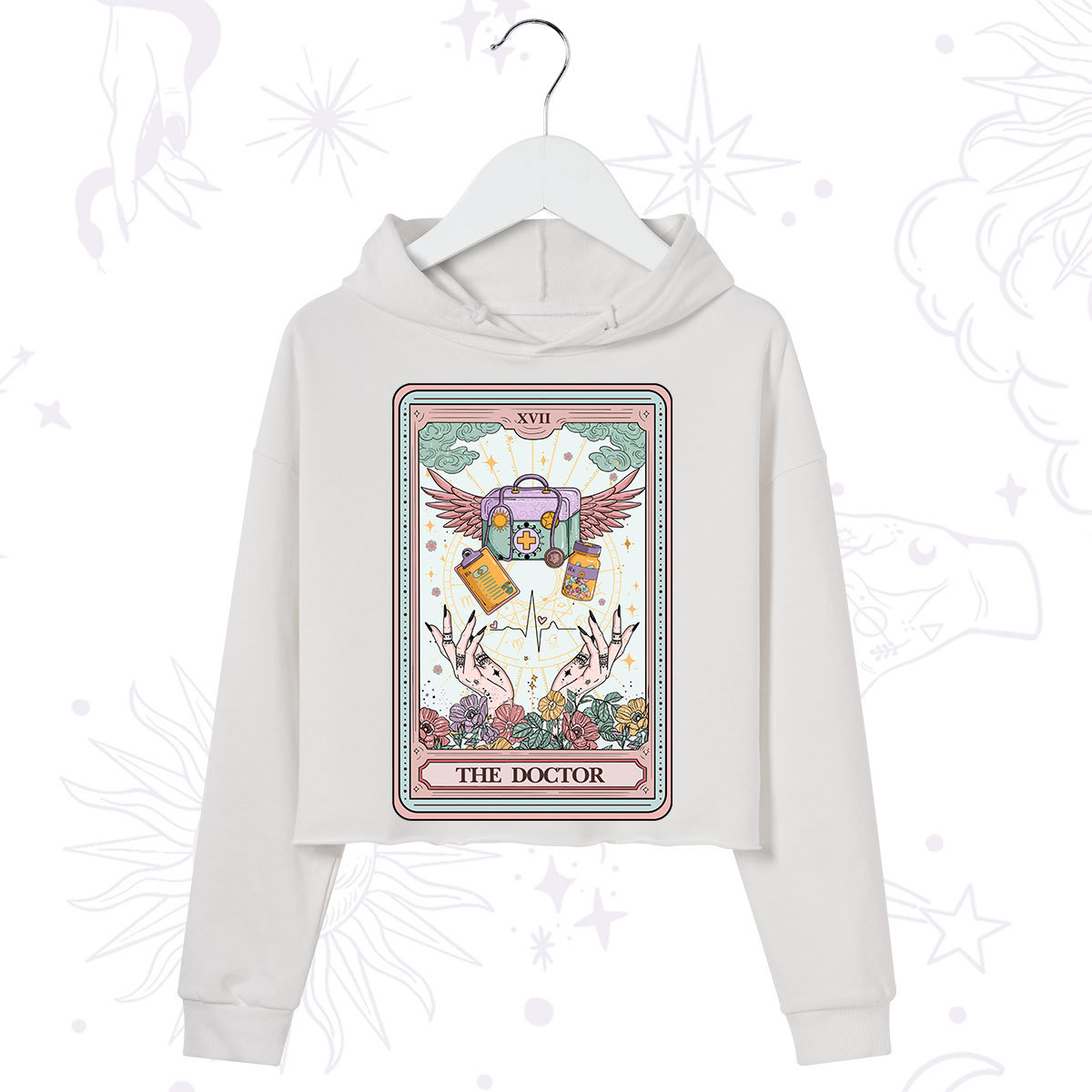 Purplehecate The Doctor Tarot Crop Hoodie