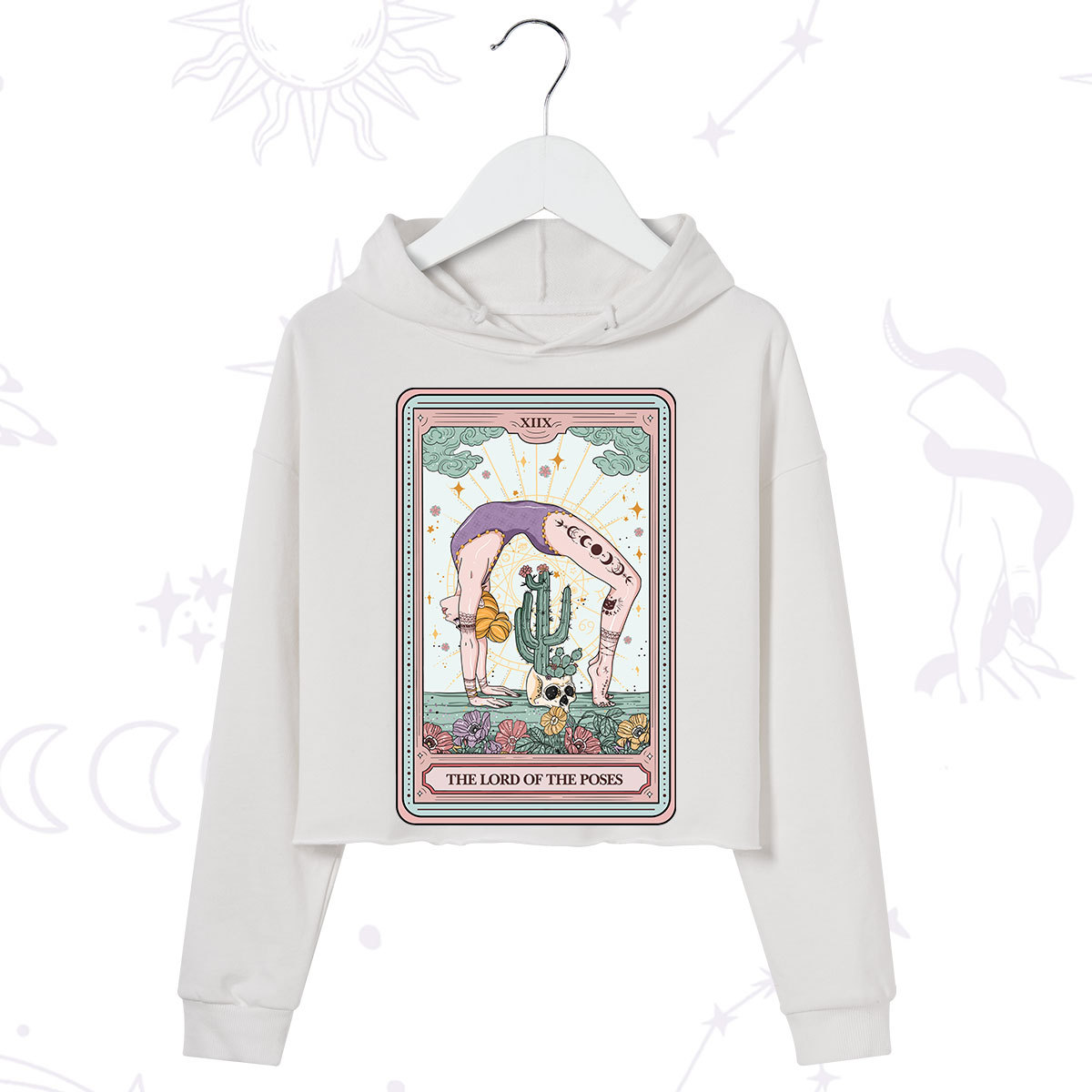 Purplehecate The Lord Of The Poses Tarot Crop Hoodie