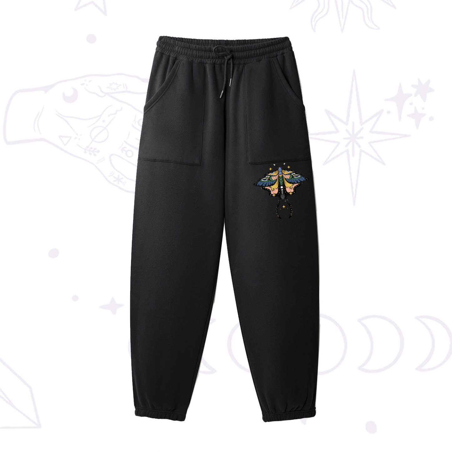 Purplehecate Mystical Moth Fleece Sweatpants