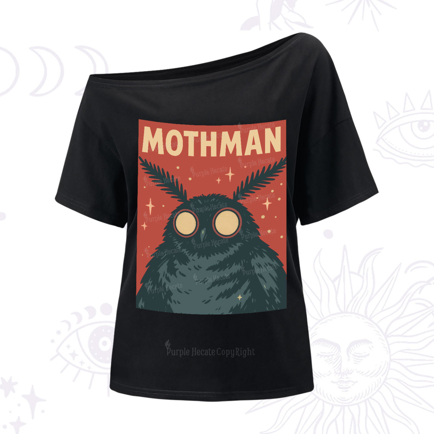 Purplehecate Mothman One Shoulder T-Shir