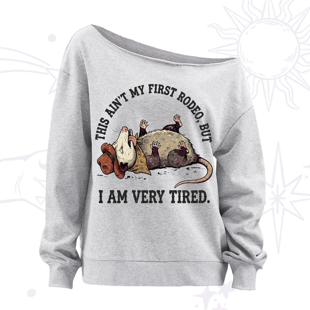 Purplehecate This Ain't My First Rodeo Off The Shoulder Sweatshirt