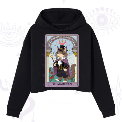 Purplehecate The Magician Cat Tarot Crop Hoodie