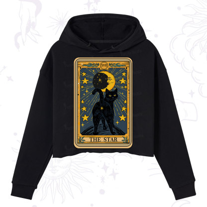 Purplehecate The Star Tarot Cat Crop Hoodie