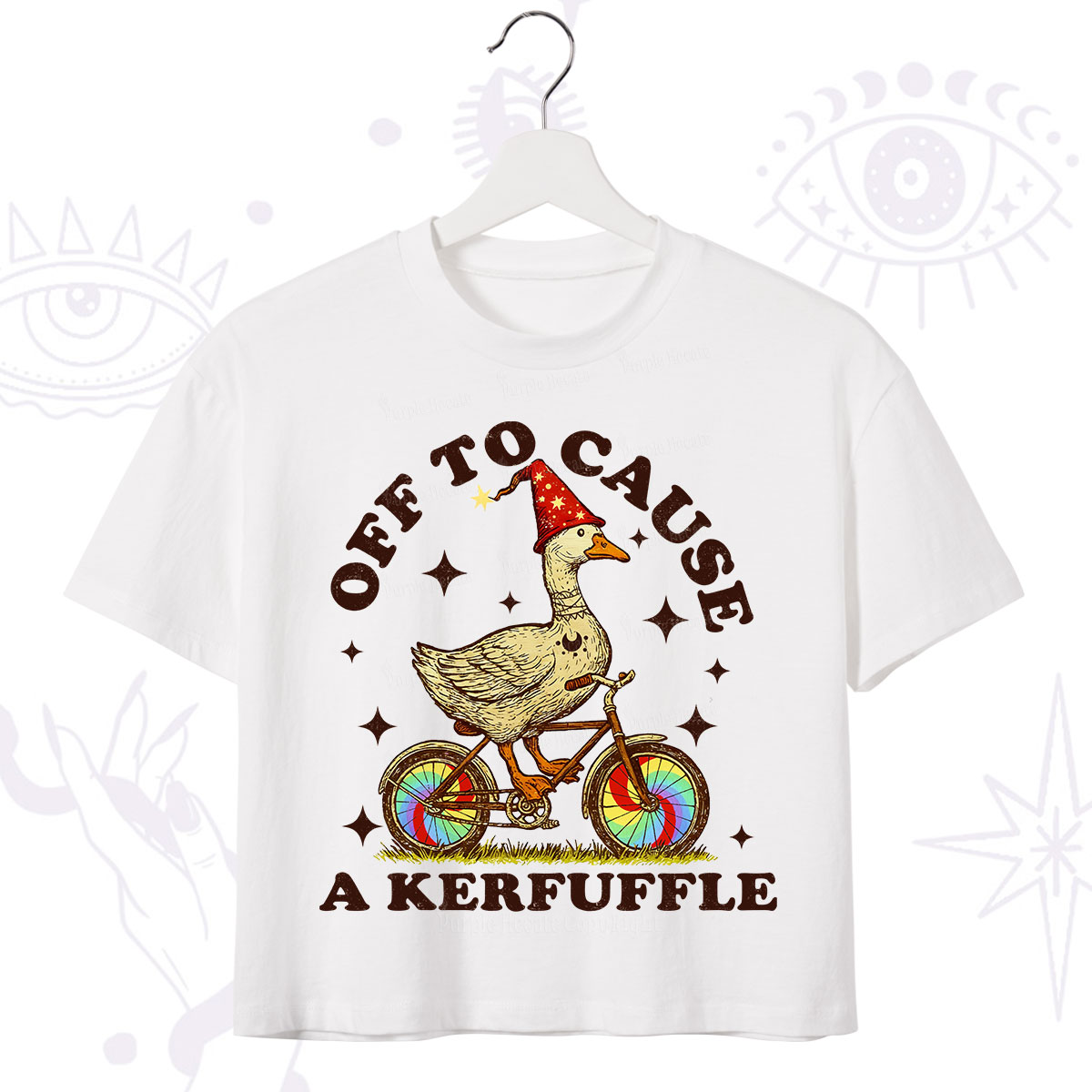 Purplehecate Off to Cause a Kerfuffle Goose Crop T-Shirt
