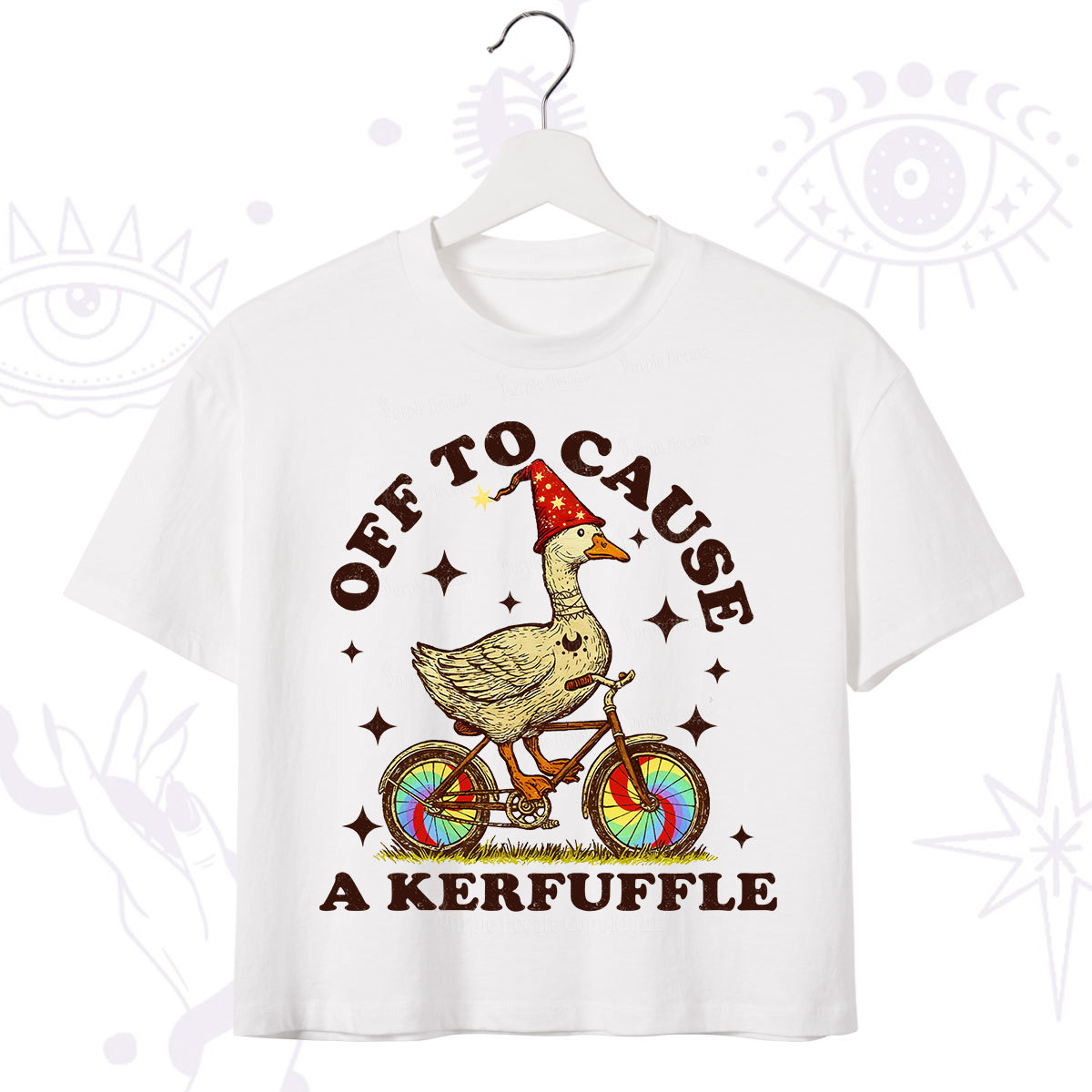 Purplehecate Off to Cause a Kerfuffle Goose Crop T-Shirt