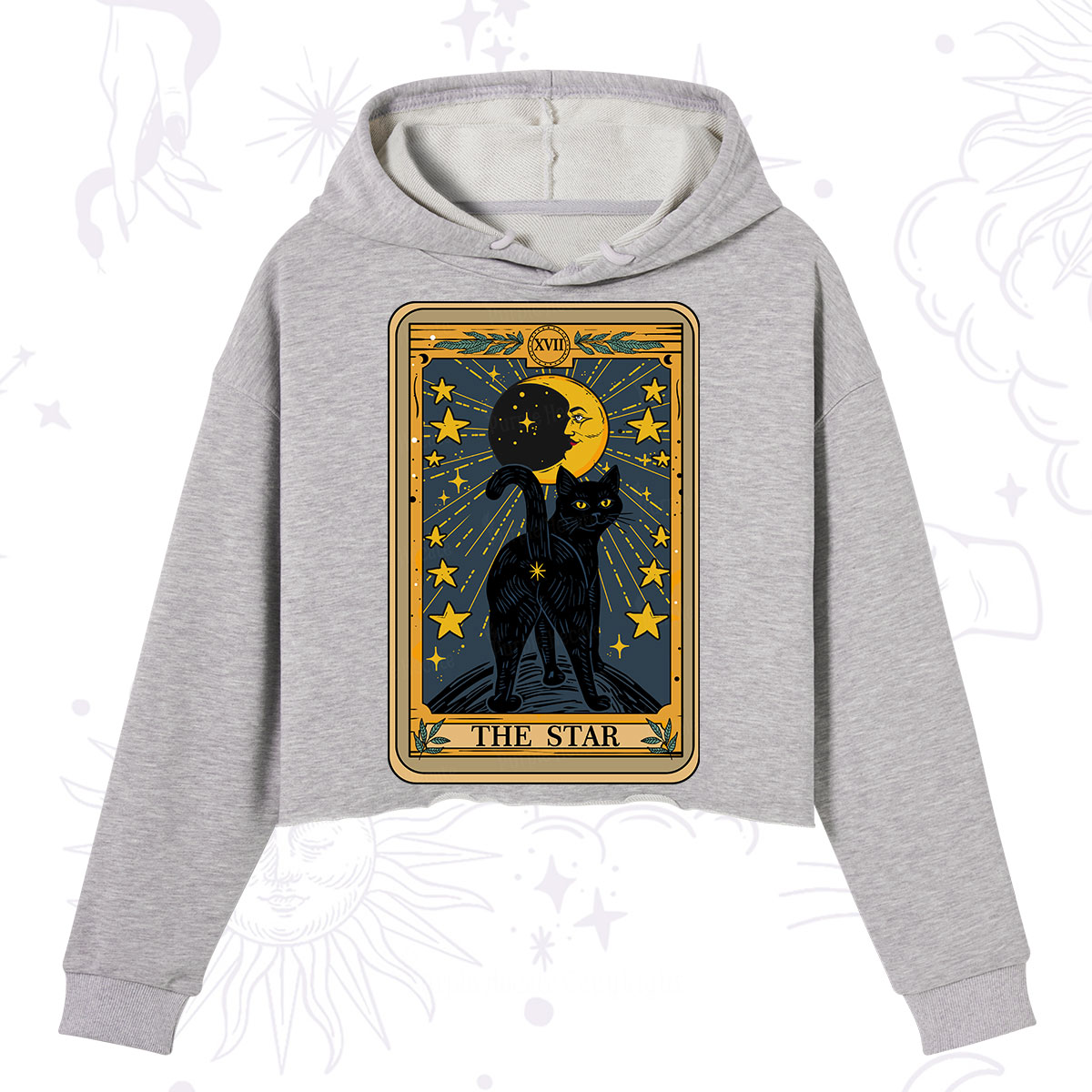 Purplehecate The Star Tarot Cat Crop Hoodie