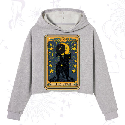 Purplehecate The Star Tarot Cat Crop Hoodie