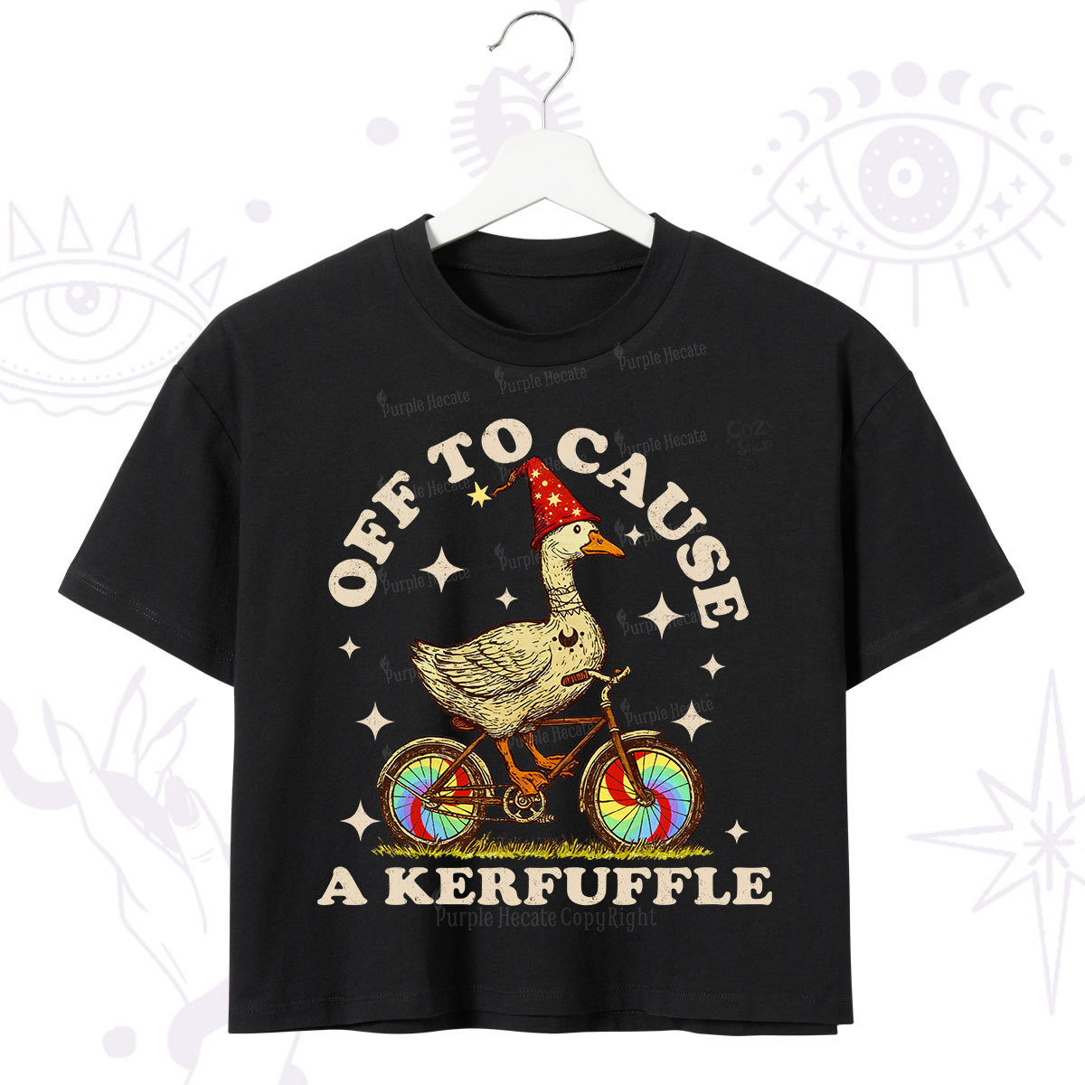 Purplehecate Off to Cause a Kerfuffle Goose Crop T-Shirt