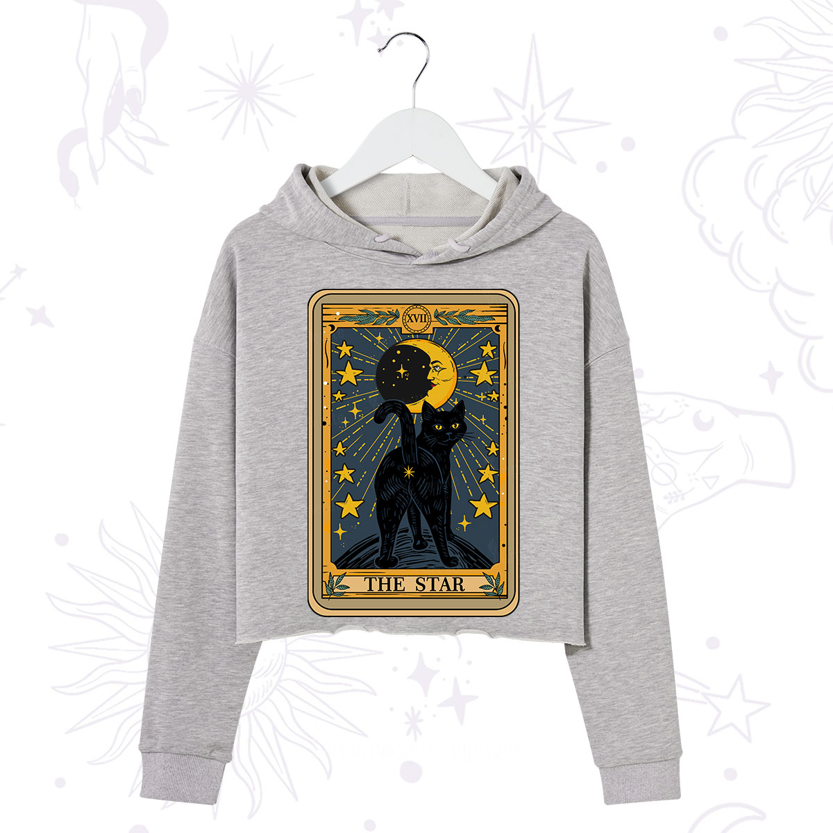 Purplehecate The Star Tarot Cat Crop Hoodie