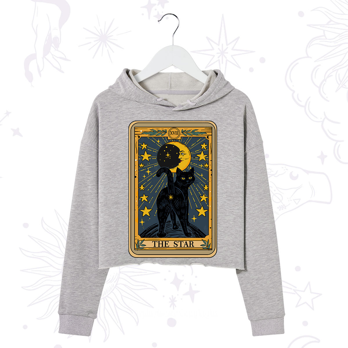 Purplehecate The Star Tarot Cat Crop Hoodie