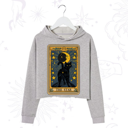 Purplehecate The Star Tarot Cat Crop Hoodie