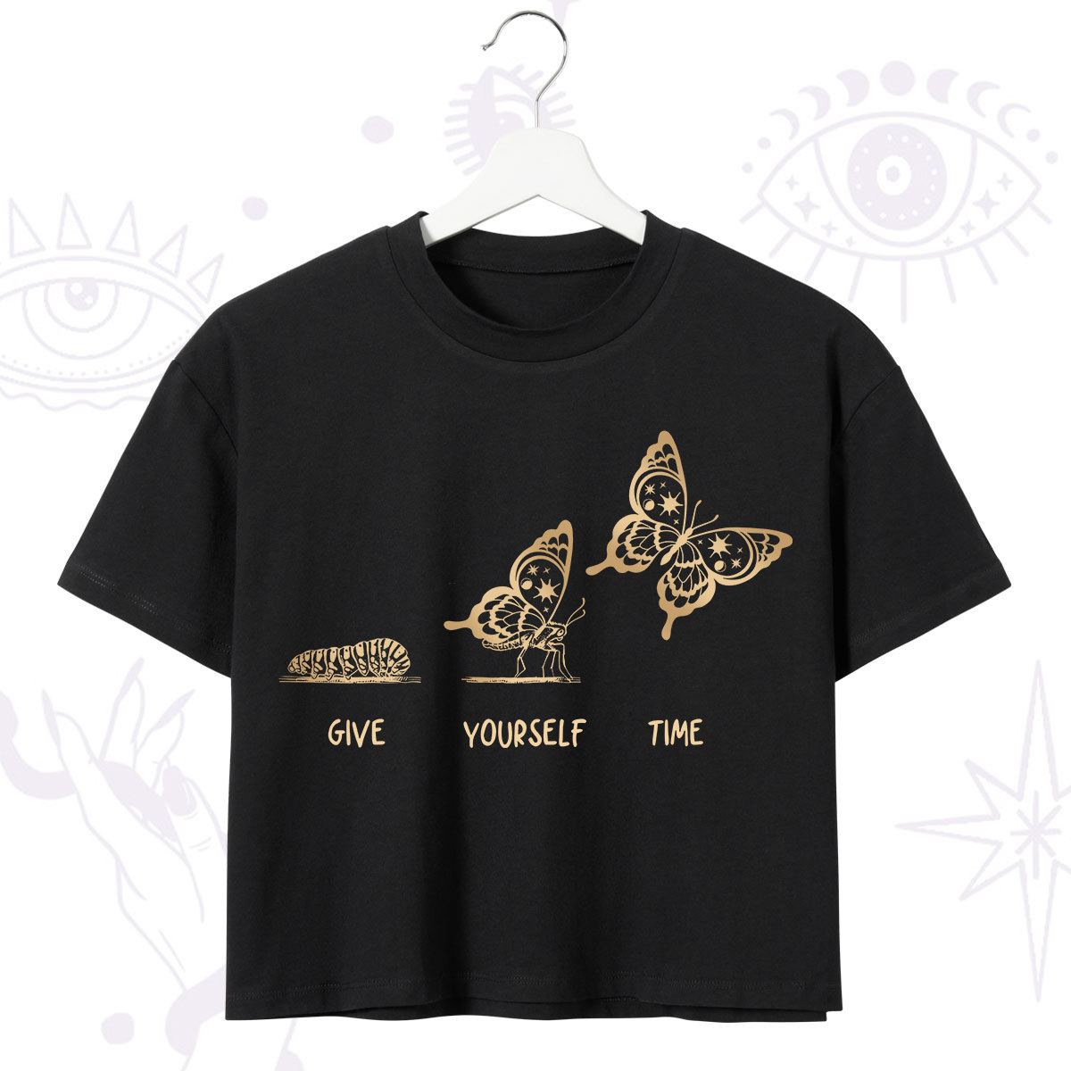 Purplehecate Give Yourself Time Butterfly Crop T-Shirt