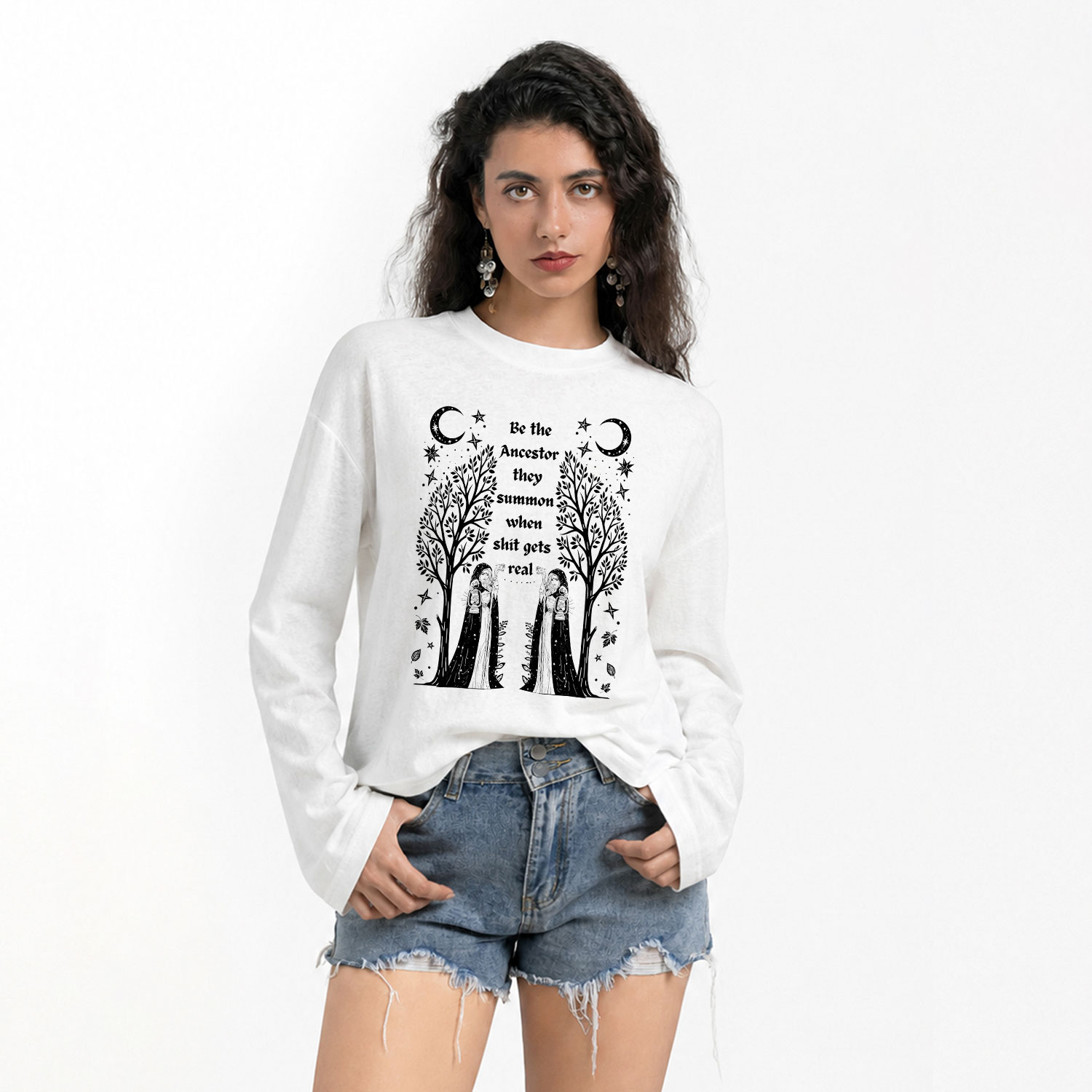 Purplehecate Be The Ancestor They Summon When Shit Gets Real Slub Long Sleeve T-Shirt