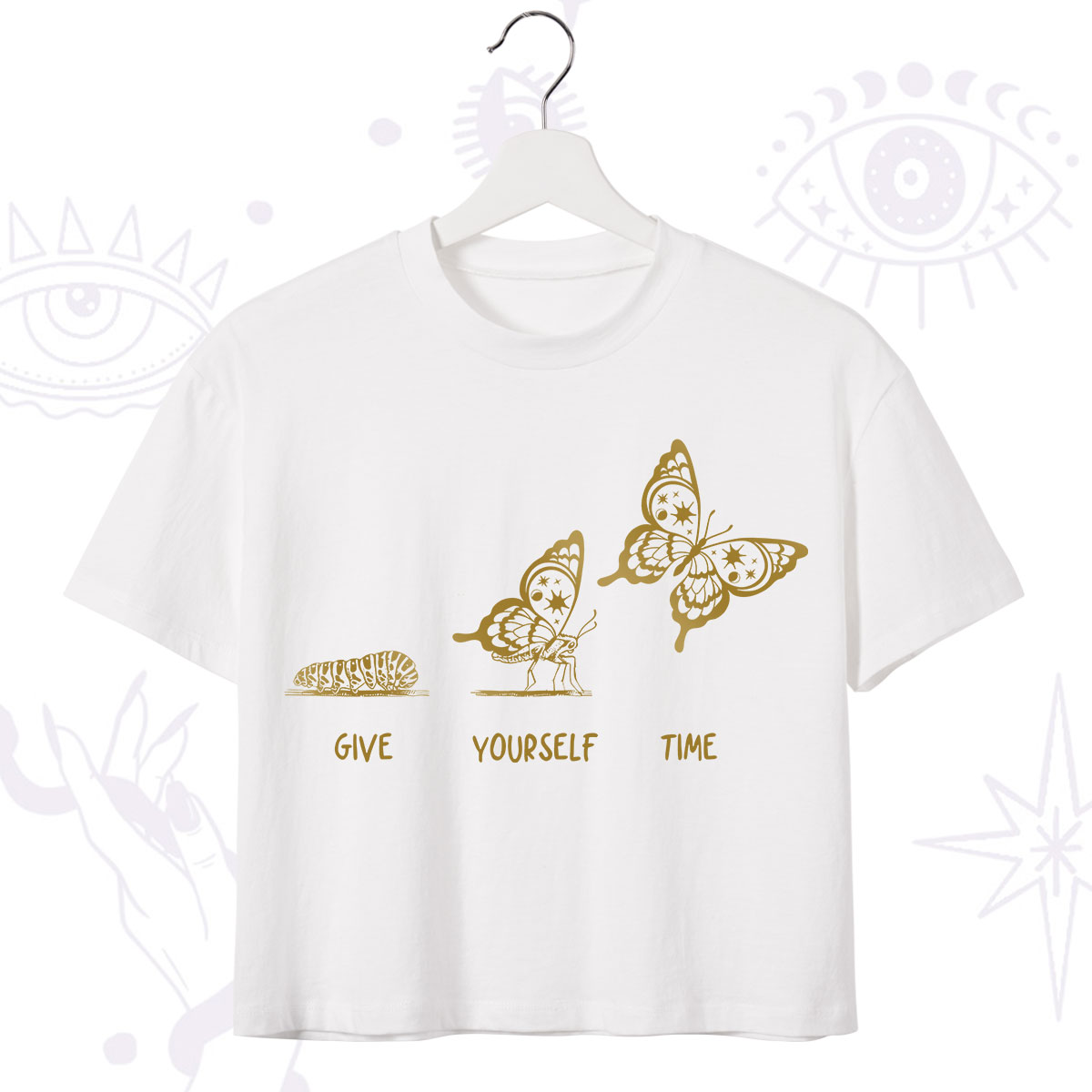 Purplehecate Give Yourself Time Butterfly Crop T-Shirt