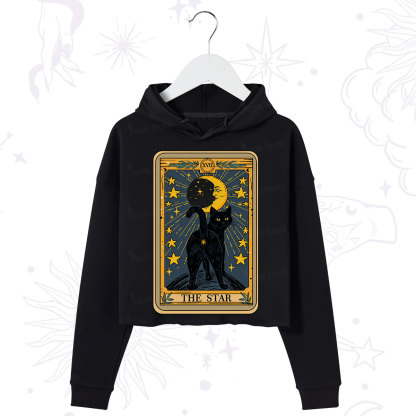 Purplehecate The Star Tarot Cat Crop Hoodie