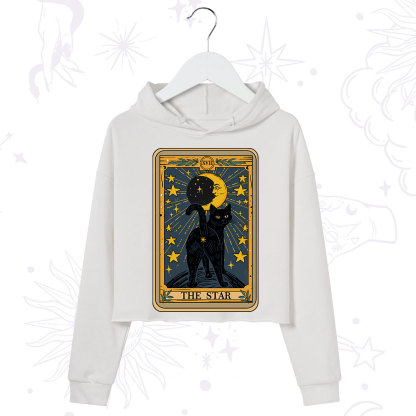 Purplehecate The Star Tarot Cat Crop Hoodie