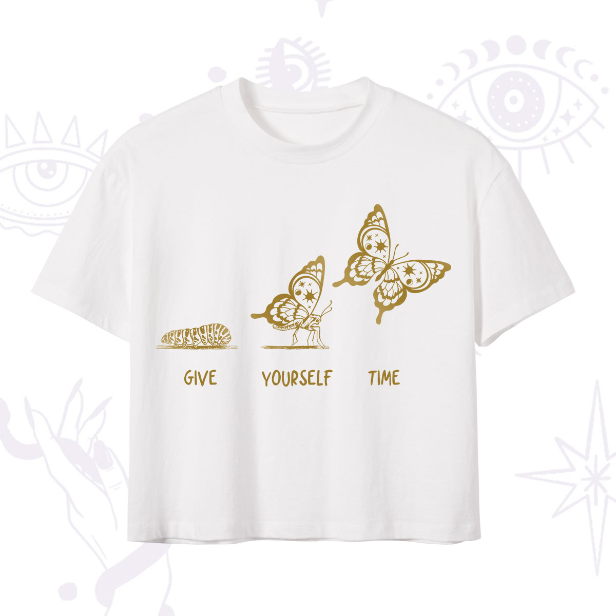 Purplehecate Give Yourself Time Butterfly Crop T-Shirt