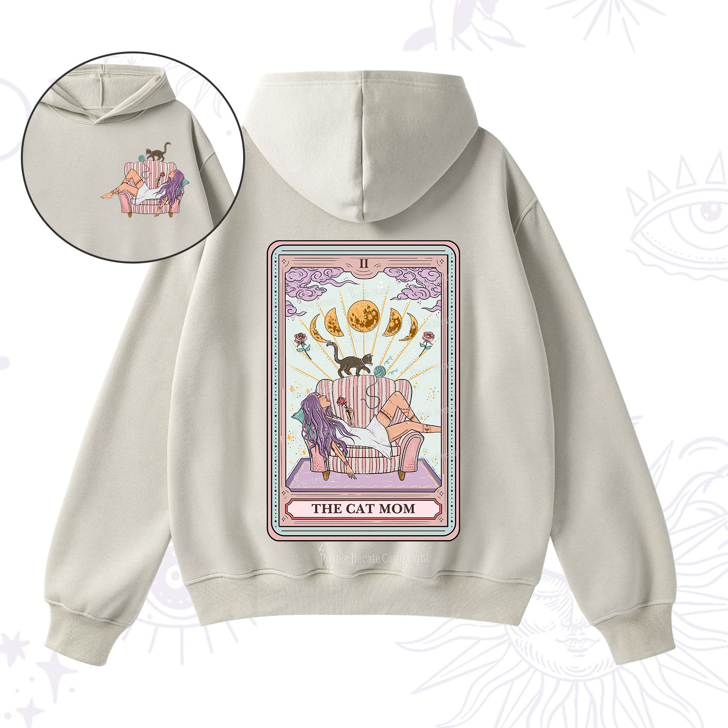Purplehecate The Cat Mom Tarot Fleece Hoodie Suit
