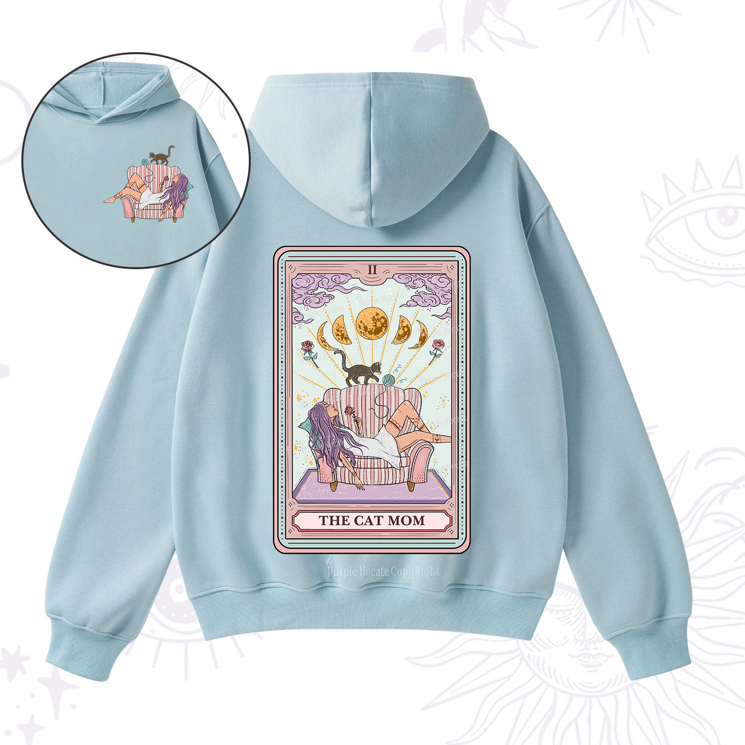 Purplehecate The Cat Mom Tarot Fleece Hoodie Suit