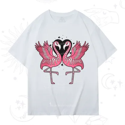 Purplehecate Witchy Pink Flamingo Skull Valentine T-Shirt